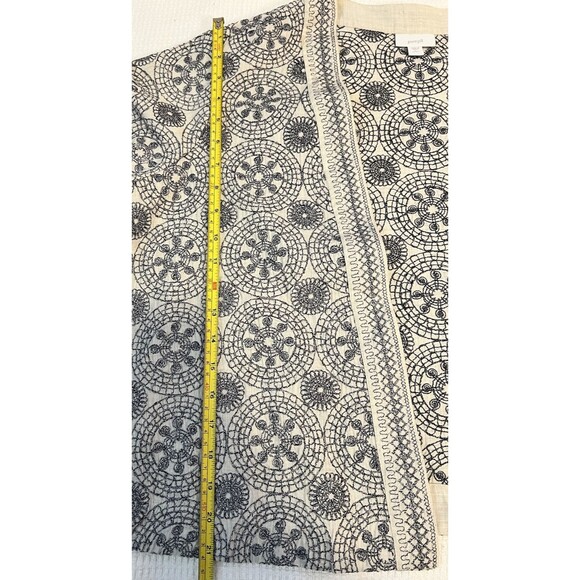 Women’s Large (Petite) Pure Jill Blue/White Embroidered Kimono Cardigan - Picture 9 of 11